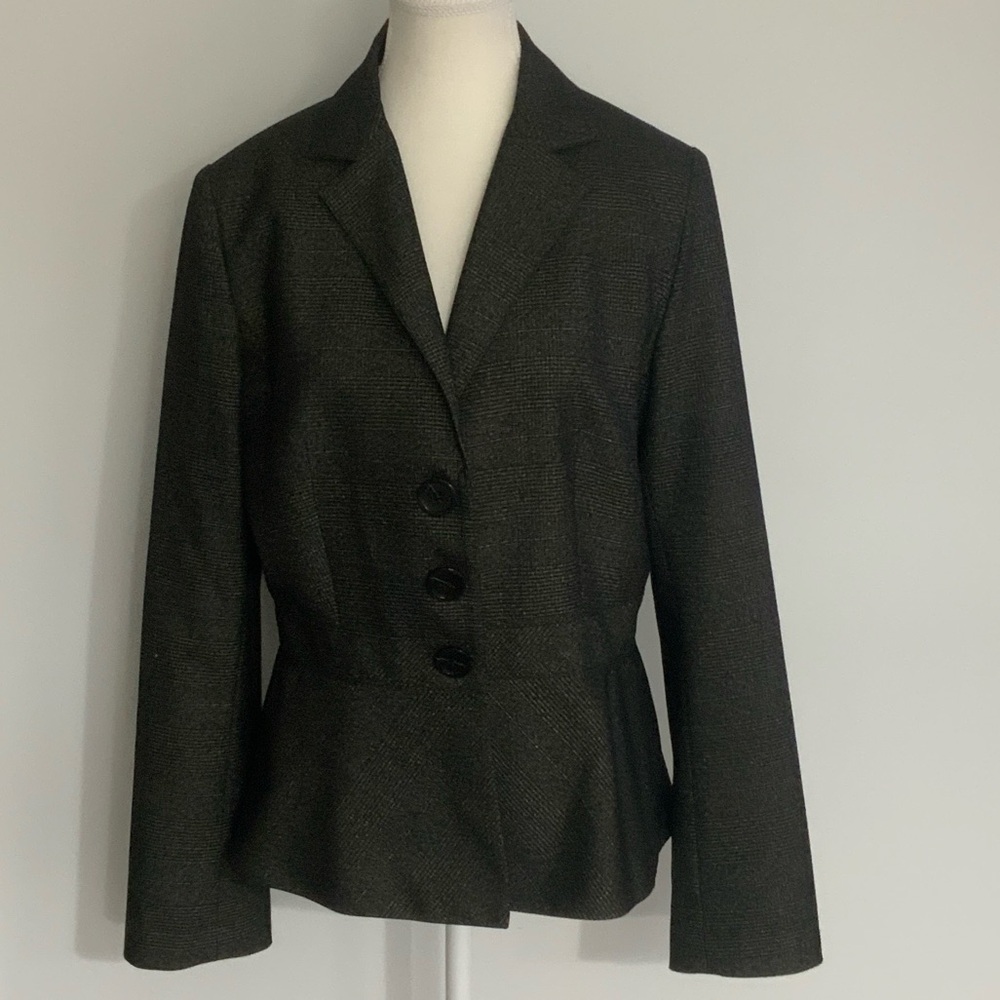 MNG SUIT Size 12 Dark Brown Tweed Women's Blazer